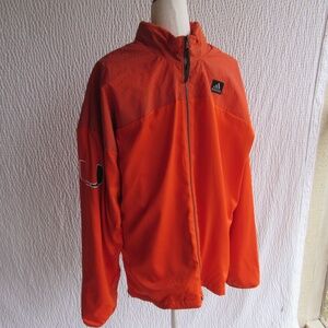 Mens Adidas Jacket Windbreaker XL Full Zip Nylon Hood Orange New Track Diamond